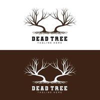 boom logo ontwerp, dood boom illustratie, wild boom snijden, globaal opwarming vector, aarde droogte, Product merk pictogrammen vector