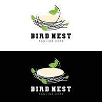 vogel nest logo ontwerp, vogel huis vector voor eieren, vogel boom logo illustratie