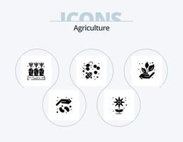 landbouw glyph icoon pak 5 icoon ontwerp. landbouw. honing. tuin. bij. voedsel vector