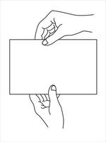 hand- Holding leeg wit blanco document met ruimte voor tekst. vector illustratie.