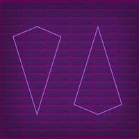 pijlen vormig neon cyber futuristische modern retro buitenaards wezen dans club gloeiend Purper roze lichten vector