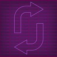 pijlen vormig neon cyber futuristische modern retro buitenaards wezen dans club gloeiend Purper roze lichten vector