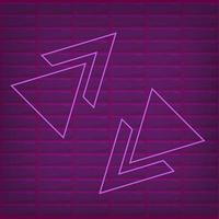 pijlen vormig neon cyber futuristische modern retro buitenaards wezen dans club gloeiend Purper roze lichten vector