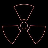 neon radioactiviteit symbool nucleair teken rood kleur vector illustratie beeld vlak stijl