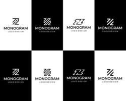 z brief monogram technologie logo ontwerp. vector