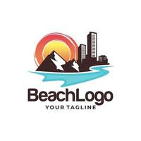 strand logo ontwerp vector