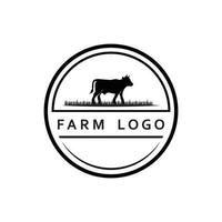 boerderij logo, landbouw logo vector met leuze sjabloon