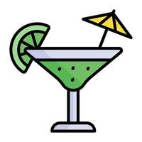 een icoon van cocktail in modern en modieus stijl vector