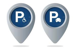 parkeren en gehandicapt parkeren plaats pinnen helling vector