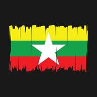 Myanmar vlag borstel vector illustratie