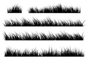 gras zwart. gras silhouet vector