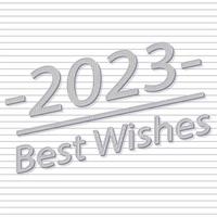 3d het beste wensen 2023 tekst, abstract tekst en achtergrond, retro, vector