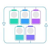 batterijen recycling infographic tabel ontwerp sjabloon. recycling Product en materialen. abstract Infochart met kopiëren ruimte. leerzaam grafiek met 5 stap reeks. zichtbaar gegevens presentatie vector