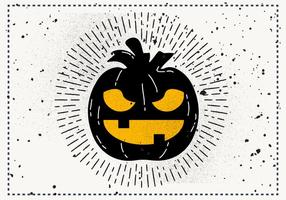 Gratis Vintage Halloween Pompoen Vectorillustratie vector