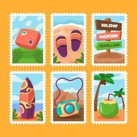 reizen postzegel sticker reeks vector