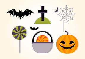 Gratis Flat Halloween Vector Element Collectie