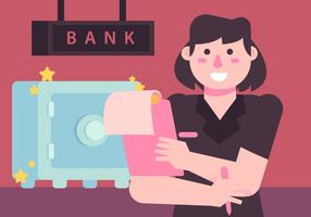 Sterkbox En Bank Teller Vector