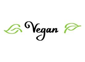 veganistisch hand getekend tekst groen vector belettering illustratie.