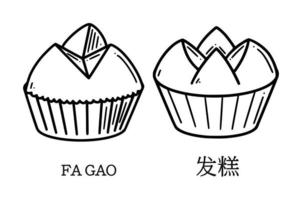 fa gao, Chinese fortuin taart vector illustratie.