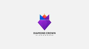 diamant kroon vector logo ontwerp illustratie icoon