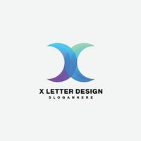 X brief ontwerp logo helling kleurrijk eerste vector