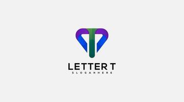 brief t vector ontwerp logo illustratie icoon