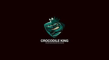 krokodil koning vector logo ontwerp illustratie
