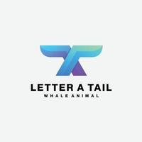 brief een staart ontwerp logo helling kleur vector