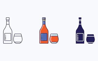 glas en fles illustratie icoon vector
