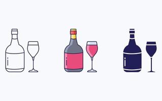 glas en fles illustratie icoon vector