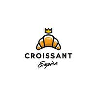 croissant met kroon vector mascotte icoon logo illustratie sticker met schets, bakkerij bedrijf merk ontwerp