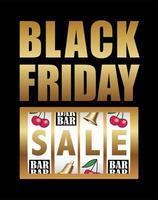 zwarte vrijdag verkoop symbool met muntautomaat display vector