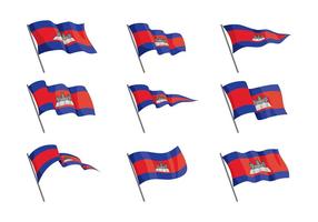 Kambodja Vlaggen Gratis Vector