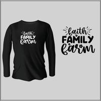 geloof familie boerderij t-shirt ontwerp met vector