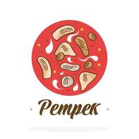 pempek illustratie, Indonesisch traditioneel voedsel. traditioneel keuken van palembang genaamd empek-empek vector