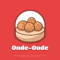 onde-onde of sesam zaad bal, traditioneel voedsel of tussendoortje van Azië vector