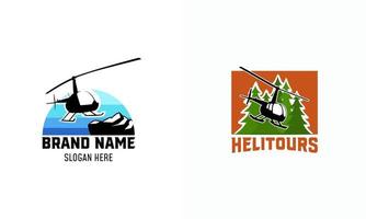 tekenfilm helikopter logo ontwerpen insigne vector sjabloon,