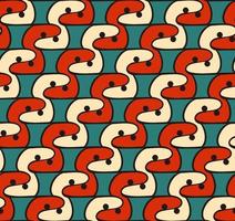 abstract 1970 meetkundig wijnoogst naadloos patroon. retro achtergrond met groovy golvend lijnen. jaren 60, jaren 70 stijlvol, golvend strepen. zacht grafisch vormen vector illustratie.