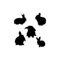 konijn reeks silhouet icoon logo vector