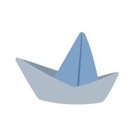 papier boot. kinderen origami speelgoed- en hobby's. tekening tekenfilm illustratie geïsoleerd Aan wit vector