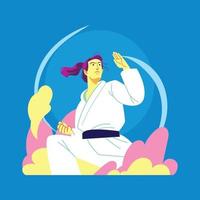 vrouw jiu jitsu vechter vector