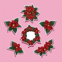 kerststerren sticker pak vector