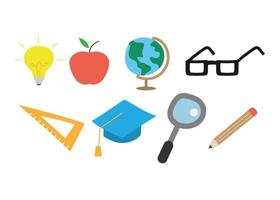 school- items reeks hand- getrokken clip art illustratie geïsoleerd vector