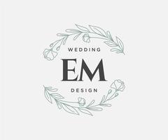 em initialen brief bruiloft monogram logos verzameling, hand- getrokken modern minimalistisch en bloemen Sjablonen voor uitnodiging kaarten, opslaan de datum, elegant identiteit voor restaurant, boetiek, cafe in vector