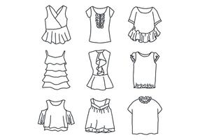 frilled tops vector