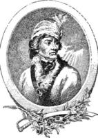 tadeusz kosciuszko, wijnoogst illustratie. vector