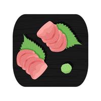 hamachi yellowtail sashimi geserveerd Aan bord vector illustratie