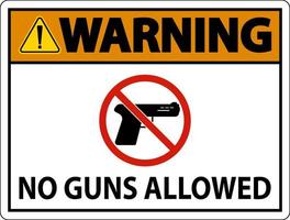 Nee geweer reglement teken, waarschuwing Nee geweren toegestaan vector