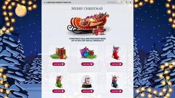 kerstwebsitemalplaatje met nachtlandschap vector