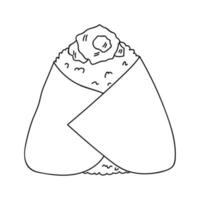 hand- getrokken onigiri clip art. Japans snel voedsel gemaakt van rijst. rijst- bal in noch ik zeewier vector